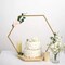 28" Gold Wood Hexagon Geometric Metal Arch Cake Display Stand Decorations